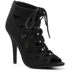 Suede lace up booties